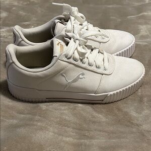 Puma White Canvas Sneakers